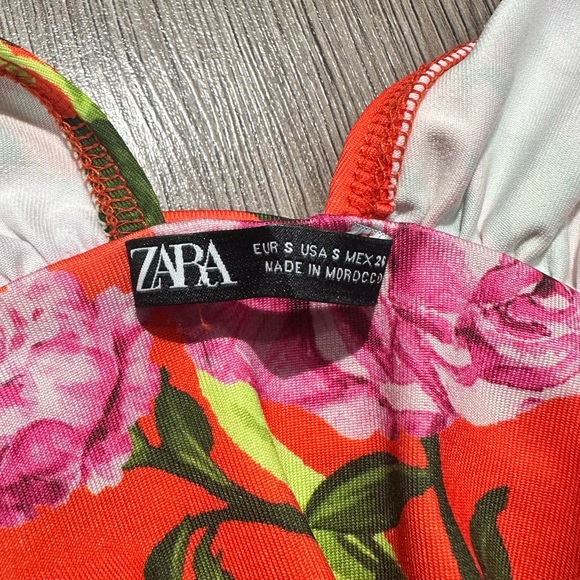 Zara Orange Floral Bodysuit/Size L/Brand New - Picture 4 of 6